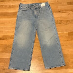 J.Crew Women’s Light Blue Wide-Leg Jeans
Style- ‘96 Slim Wide 
new with tags